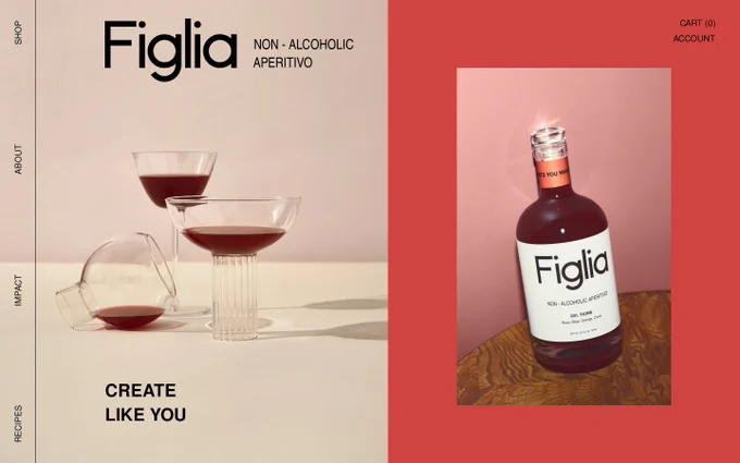 Drink Figlia by @bggystudio and @roandcostudio → https://maxibestof.one/websites/30101-drink-figlia