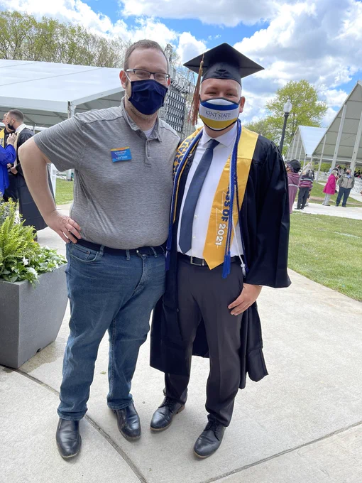 Congratulations Charlie on your @KentState graduation! 💛💙⚡️🎓 #FlashesForever #ExploredDeclaredGraduating