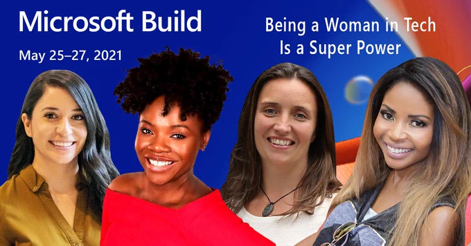 Being a woman in tech is a superpower. 
Join @Annie_Parker and @RuthieYakubu at #MSBuild and learn how to take advantage of your position of strength, featuring @DrTopeRose1 and @STEMpreneurlife. https://msft.it/6010Vt3ne
Session code OD480