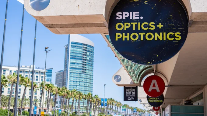SPIE optics   photonics signage outside Hall A from past SDCC event
