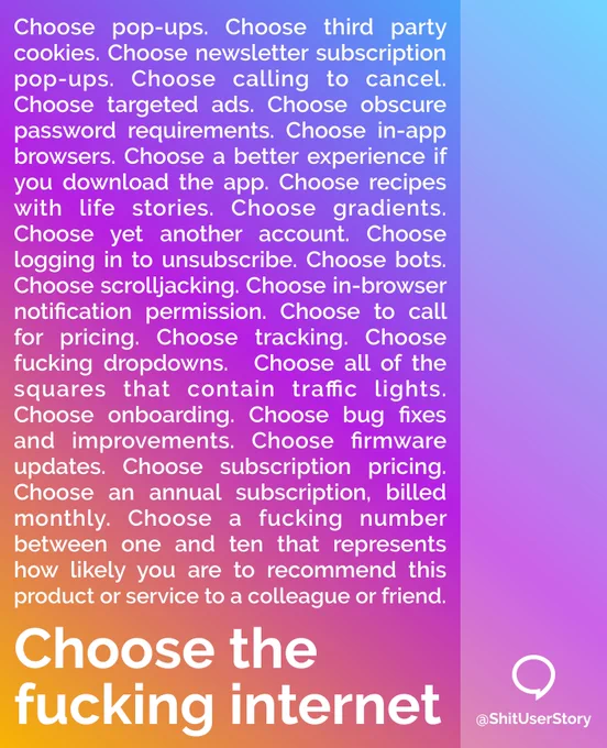Text on gradient background that repeats the tweet it is embedded within.