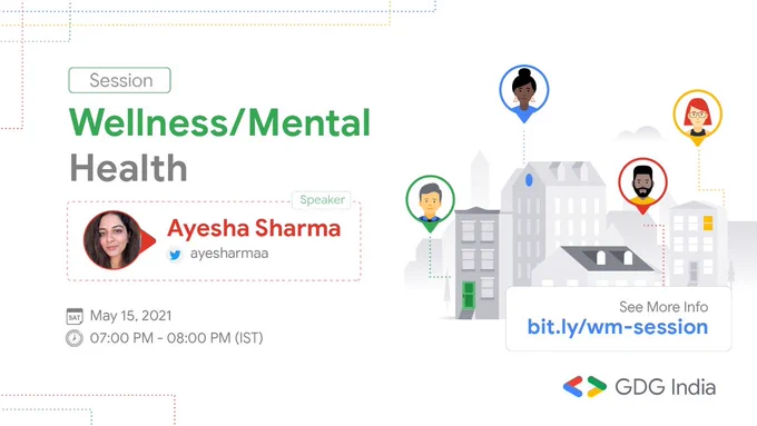 Kindness begins with the understanding that we all struggle! 

Let’s catch up for the Wellness / Mental Health session by @ayesharmaa this weekend.

More details👇🏻
🔗bit.ly/wm-session-live
🗓 May 15, 2021 | 07:00 PM - 08:00 PM IST

#Mentalhealth #Wellness