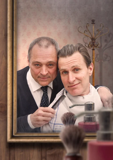 Paul Rider and John Sackville in STAIRCASE