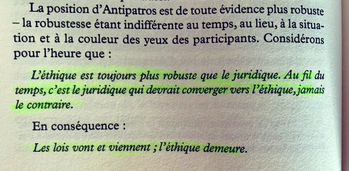 Les Lois vont être viennent ; l’éthique demeure.