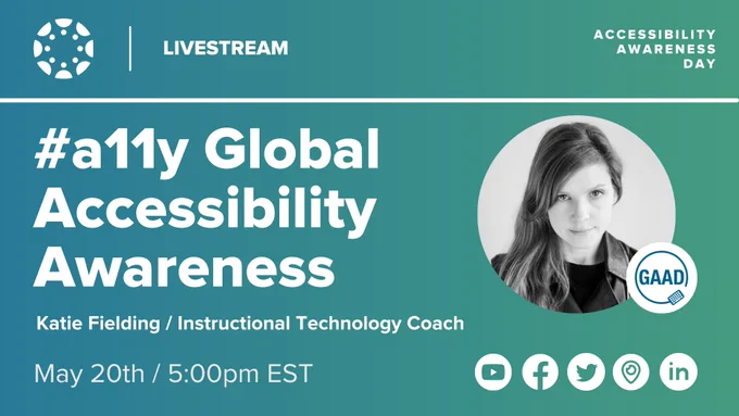 #a11y Global Accessiblity Awareness with me on May 20th at 5 ESP