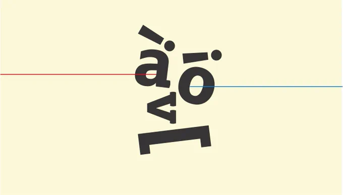 A confused face made up of different letters and symbols