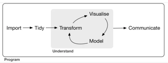 Data science analysis cycle due to Grolemund and Wickham
