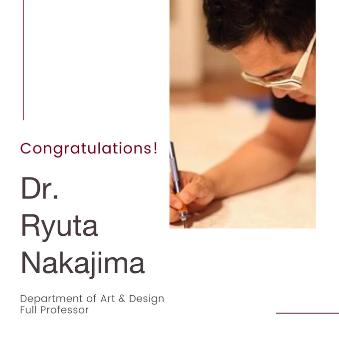 Dr. Ryuta Nakajima drawing on white paper
