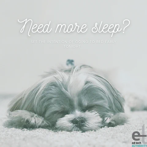 sleepy, puppy, recharge, reset, encourage, edtech, tech, education, outreach, communication 