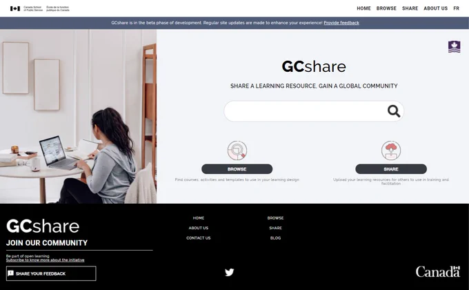 Homepage of GCshare.