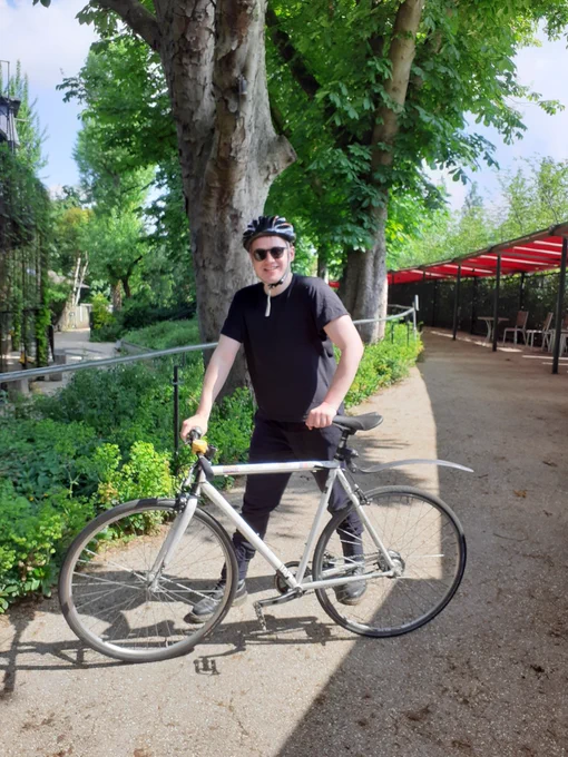 Joel MacCormack and his bike