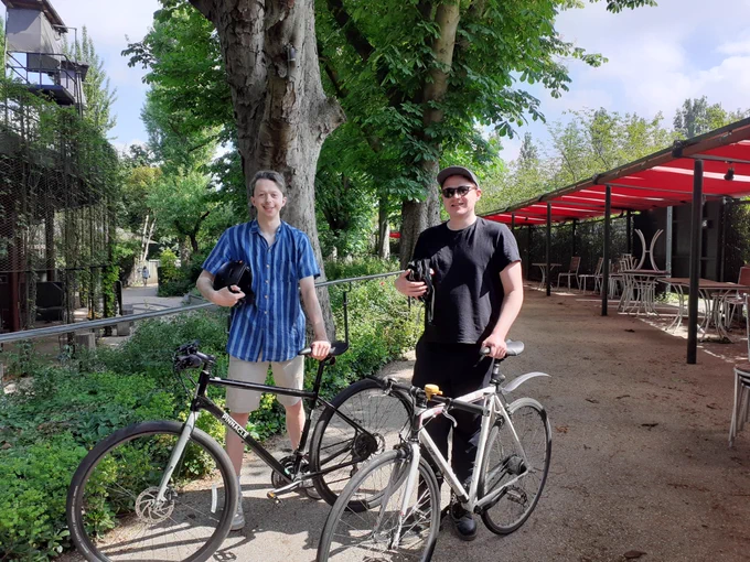 Richard Leeming, Joel MacCormack and their bikes