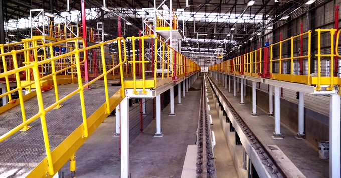 train manufacturing, industrial automation, engineering, locomotive, rail, commissioning platform, structural steelwork, Directech, gibela, altsom