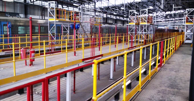 train manufacturing, industrial automation, engineering, locomotive, rail, commissioning platform, structural steelwork, Directech, gibela, altsom