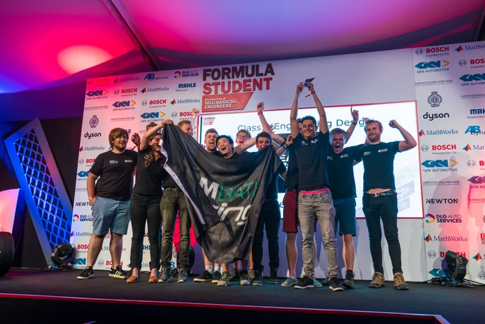 The winners of the Engineering Design award from Formula Student 2019 at Silverstone - Team Bath Racing