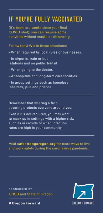 Follow the 3 W’s in these situations:
•	When required by local rules or businesses.
•	In airports, train or bus stations and on public transit.
•	When going to the doctor.
•	At hospitals and long-term care facilities.
•	In group settings such as homeless shelters, jails and prisons.