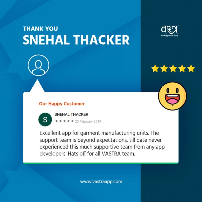 #textilesoftware #mobileapp #surat #ahmedabad #Vastraapp #textile #business #apparel #mumbai #gujarat #happycustomer #customerfeedback #happycustomers #customerservice #love #customersatisfaction #reviews #feedback #customer #review #customerreview #fashion #happy #customerappreciation #smallbusiness #testimonial #follow