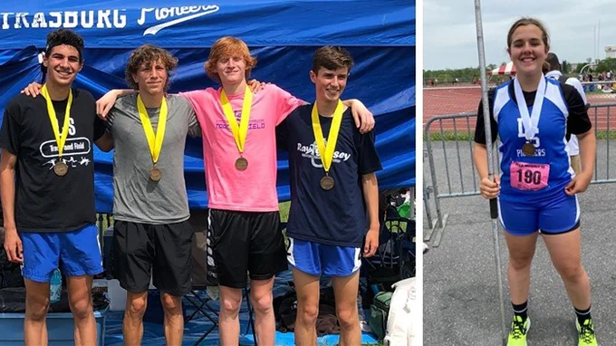 five people, medals, track and field
