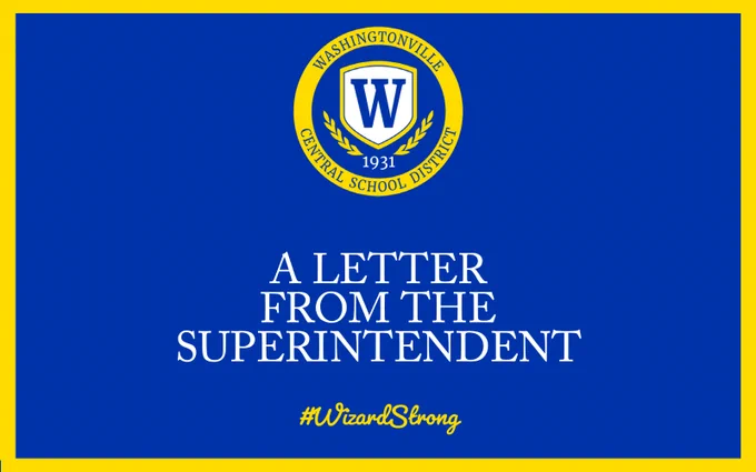 Washingtonville Central School District Logo
TEXT: A LETTER FROM THE SUPERINTENDENT #WizardStrong
