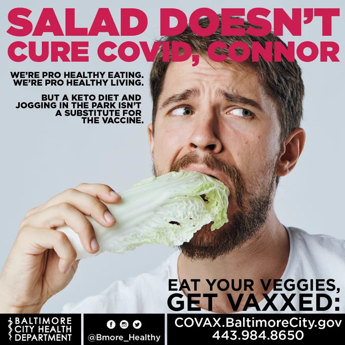Goofy guy chomping into a head of romaine lettuce.

Caption same as text.