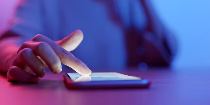 Close-up of a person using a smartphone