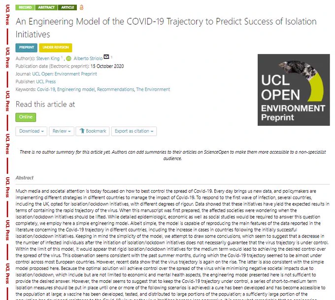 Abstract: Much media and societal attention is today focused on how to best control the spread of Covid-19. Every day brings us new data, and policymakers are implementing different strategies in different countries to manage the impact of Covid-19...