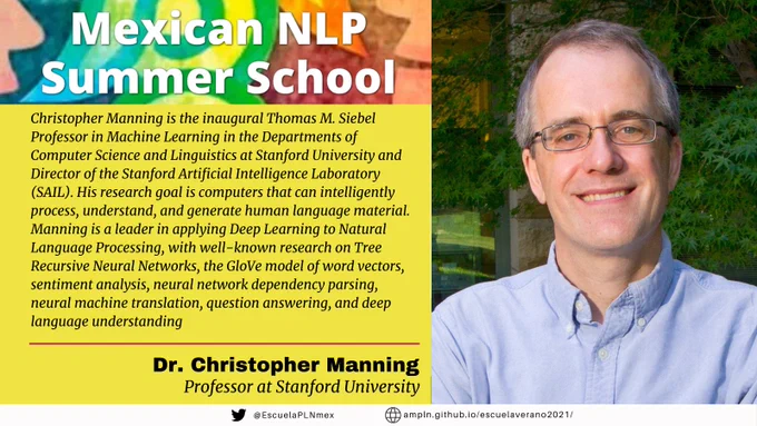 Christopher Manning is the inaugural Thomas M. Siebel Professor in Machine Learning in the Departments of Computer Science and Linguistics at Stanford University and Director of the Stanford Artificial Intelligence Laboratory (SAIL). His research goal is computers that can intelligently process, understand, and generate human language material. Manning is a leader in applying Deep Learning to Natural Language Processing, with well-known research on Tree Recursive Neural Networks, the GloVe model of word vectors, sentiment analysis, neural network dependency parsing, neural machine translation, question answering, and deep language understanding. He also focuses on computational linguistic approaches to parsing, robust textual inference and multilingual language processing, including being a principal developer of Stanford Dependencies and Universal Dependencies. He is an ACM Fellow, a AAAI Fellow, and an ACL Fellow, and a Past President of the ACL (2015).