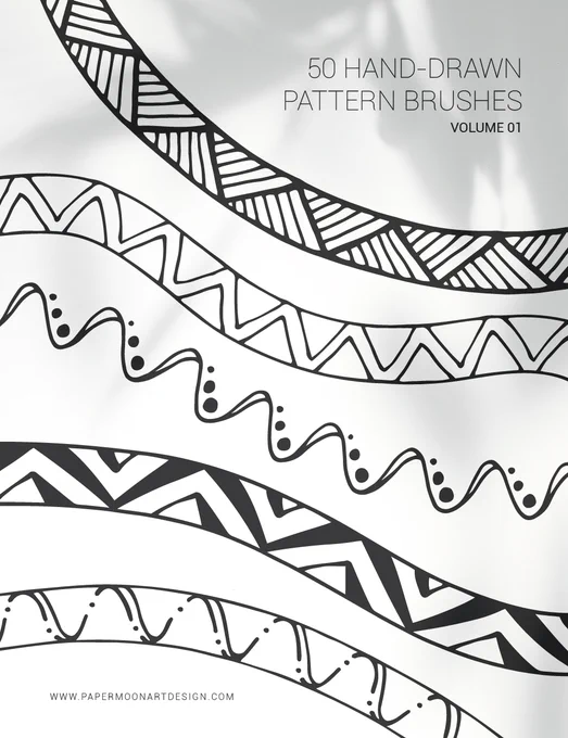 230 Hand-Drawn Vector Pattern Brushes BUNDLE Geometric, Tribal, Boho, Floral