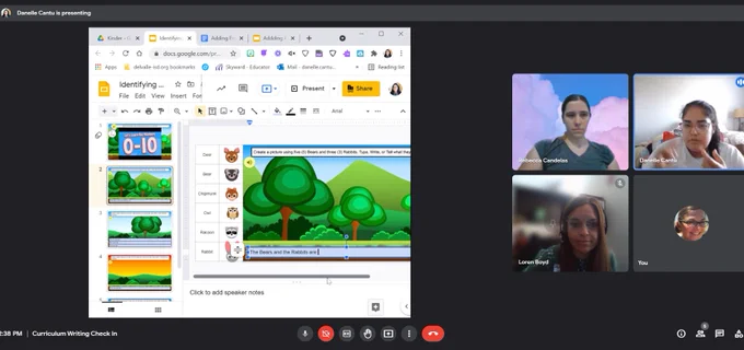 screenshot of curriculum check-in meeting