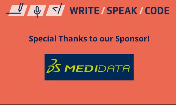 Write/Speak/Code logo

Special Thanks to our Sponsor!

Medidata logo