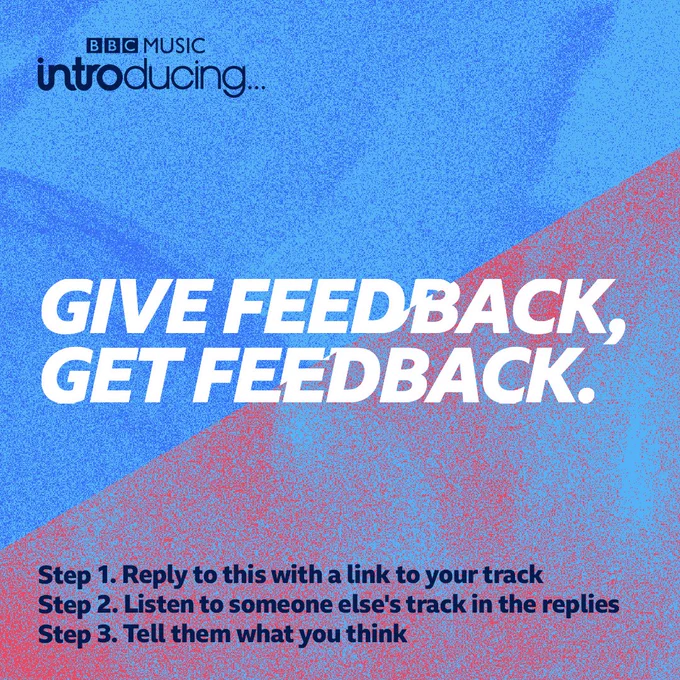 Give feedback, get feedback. Step 1: reply to this with a link to your track. Step 2: Listen to someone else's track in the replies. Step 3: Tell them what you think.
