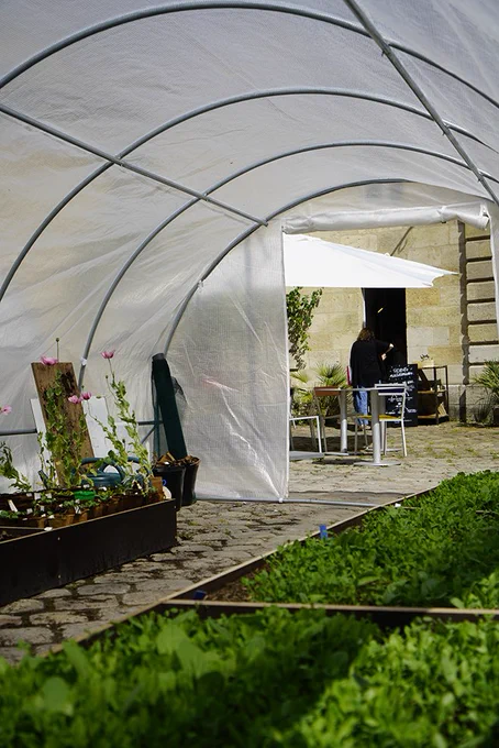 🌿 Dans la cour d’honneur du musée, des serres ont été installées pour réaliser les semis de 9 jardins créés dans différents quartiers de la ville, à l’occasion de la prochaine exposition du musée Paysans designers, un art du vivant (14 juillet 2021 – 17 janvier 2022) © madd-bordeaux