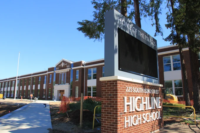 HHS staff tour of new school