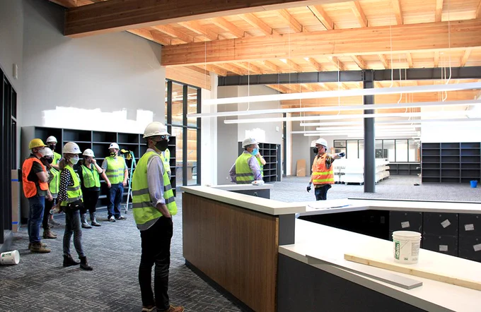 HHS staff tour of new school