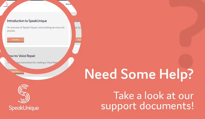Need some help? Take a look at our support documents. A screenshot of a support document is in the left hand corner.