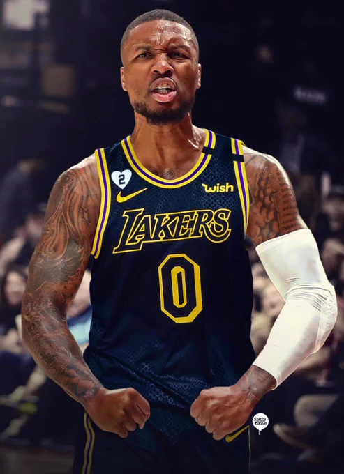 Damian Lillard Los Angeles Lakers Jersey Swap