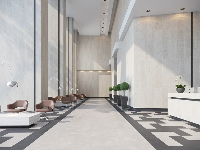 Altro Ensemble, Altro Whiterock wall designs in hotel reception