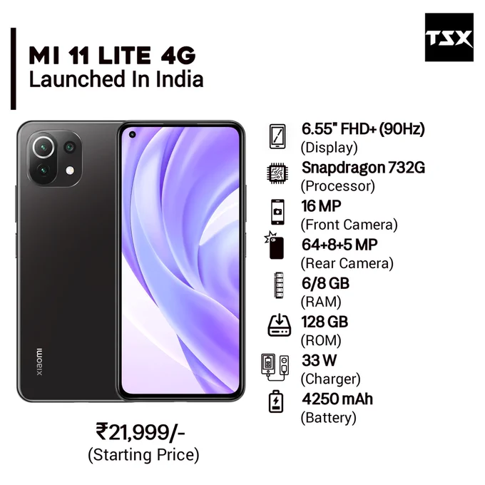 Mi 11 Lite 4G Launched In India.

Follow us for Tech Updates @TECHSmartX

#XiaomiMi11Ultra #Mi11 #Mi11Pro #Mi10TPro #Mi11Ultra #XiaomiMi11Lite #Mi11Lite5G #Mi11Lite #secondaryscreen #proshooter #bestcamera #mobilephotography #galaxyzfold3 #redmik40gaming #asuszenfone8Flip #galaxys21ultra #vivox60proplus #oppofindx3pro #huaweimatex2 #XiaomiMiMixFold #instadaily #instatech #techupdates #techno
#tech #newphone #phonephotography #TechSmartX #TechSmartXUpdates #TechSmartXTeam