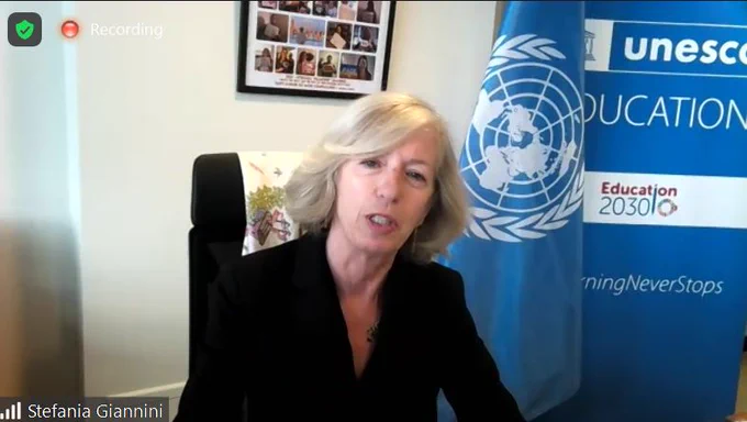 "Capitalizing on the creative solutions put in place during the past year & a half, we must now focus on more effective collective steering in support to countries’ acceleration towards #SDG4 in the recovery phase & beyond"  @SteGiannini #education head @UNESCO #GlobalCommittee