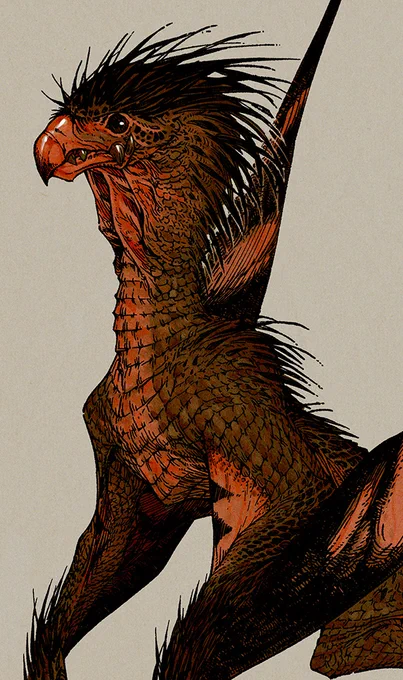 A zoomed in crop of the dragon from the previous image, focusing on the face.