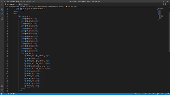 Code html pour la reproduction du piano