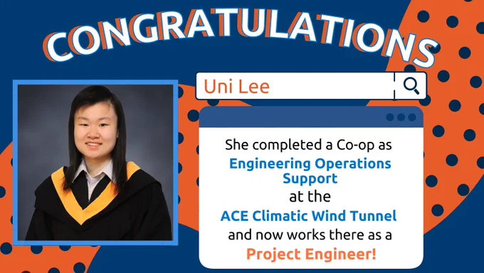 Photo congratulating Uni Lee on graduating with a grad job.