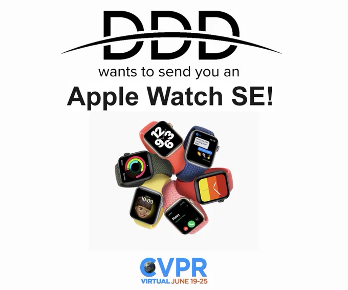 DDD at CVPR Apple Watch giveaway