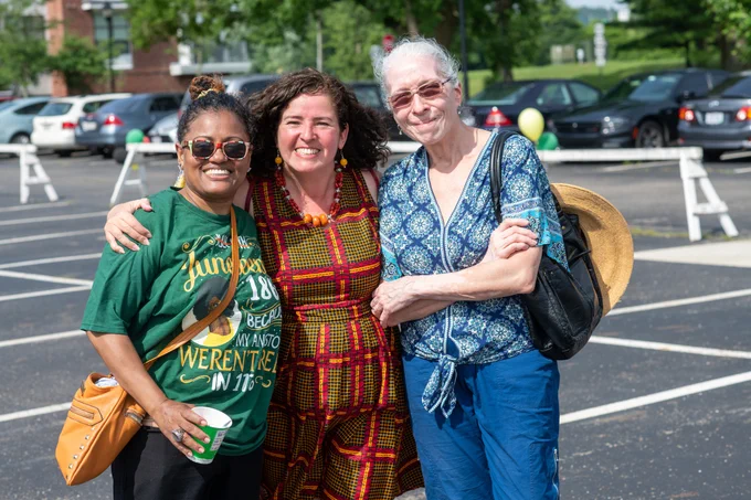 Three friends at Juneteenth Celebration