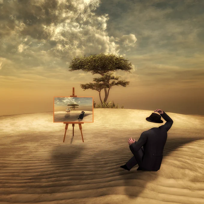 sand, loneliness, man