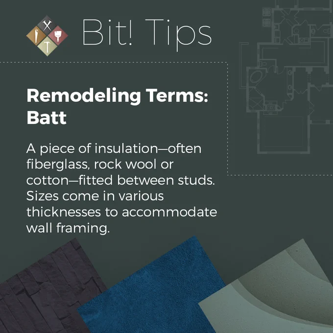 Know your terms! Batt is the insulation fitted between the studs of a wall.


#builditwithbenka #bui