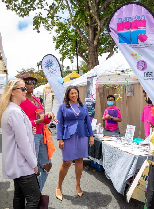Mayor London Breed tours the Trans March