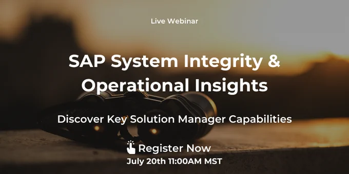 Solution Manager Webinar July 20