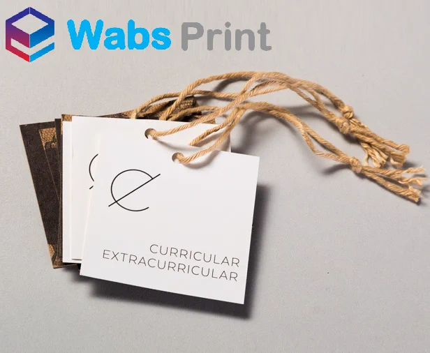 Clothing tags with inserted stings