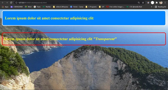 CSS  Color colors property, like transparent and currentColor.